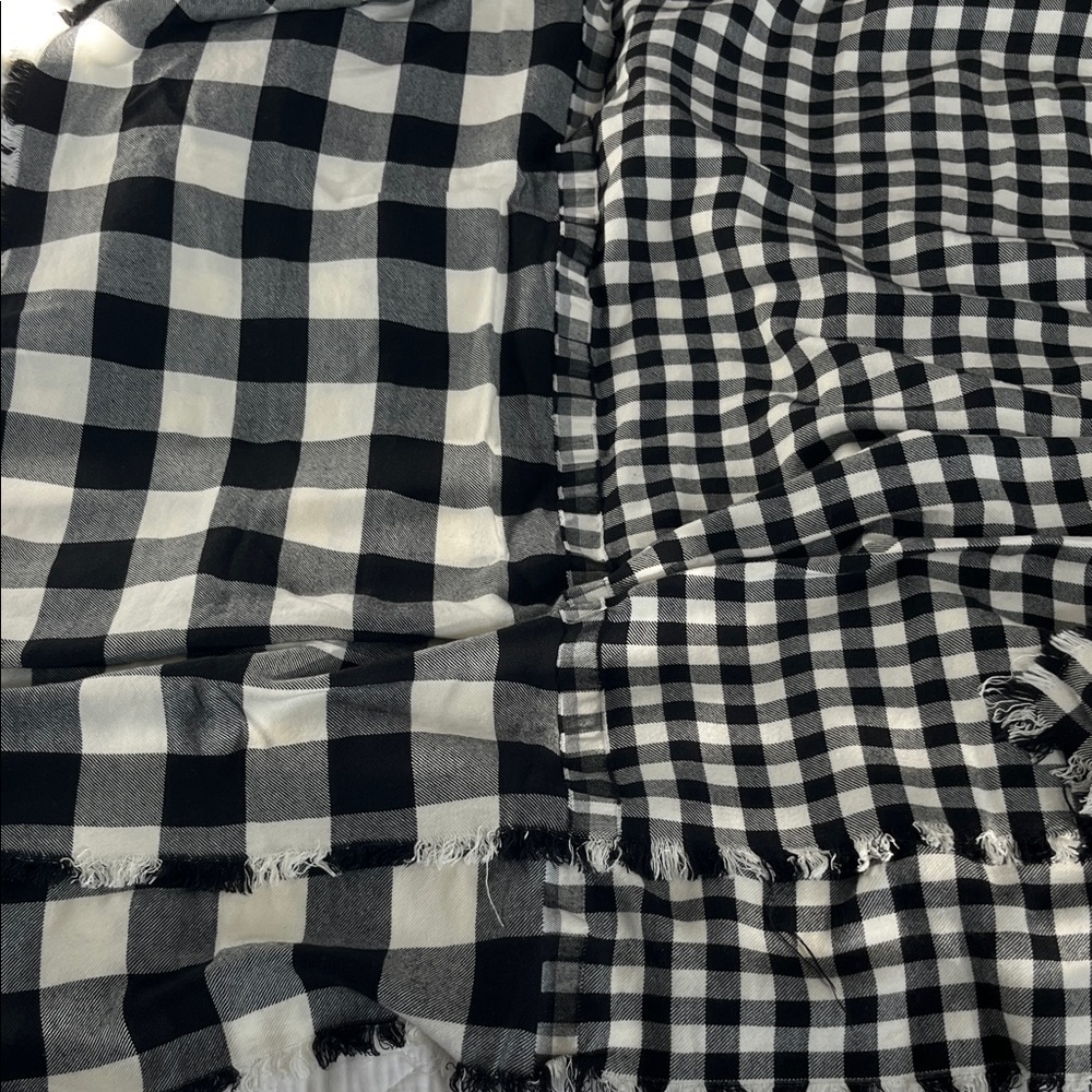 Talbots Black and White Checkered Scarf